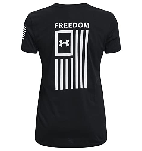 Under Armour Womens New Freedom Flag T-Shirt, Black (001)/White, Medium