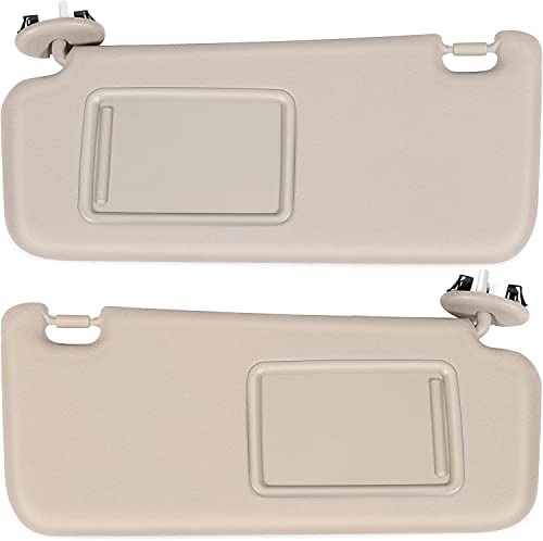 SCITOO Left & Right sides Sun Visor fit for 2006-2013 for TOYOTA for RAV4 Beige Sun Visor Assembly Windshield Sun Visor Mirror with Sunroof