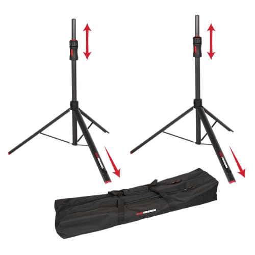Gator Frameworks ID Series Speaker Stand Set with Padded Nylon Carry Bag, Set of 2 Stands (GFW-ID-SPKRSET)