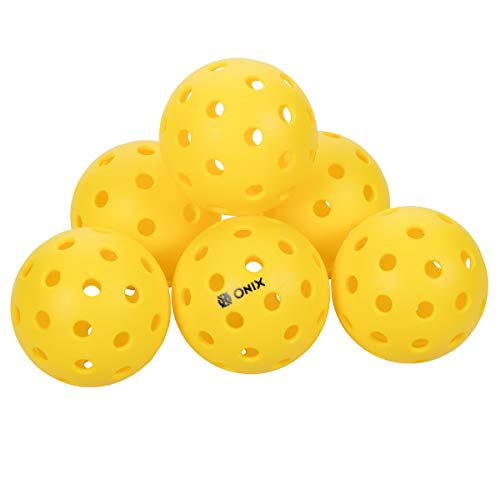 Onix Pure 2 Outdoor Pickleball Balls Specifically Designed and Optimized for Pickleball Yellow 6-Pack