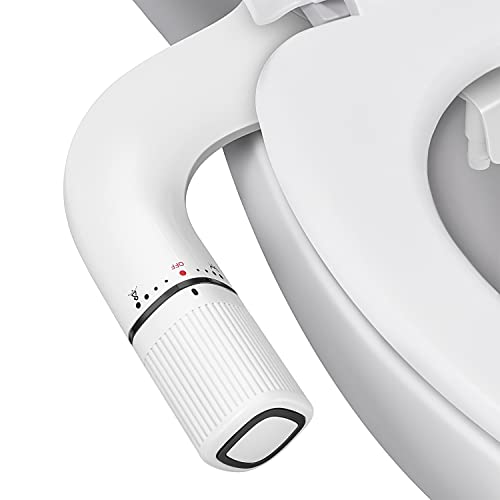 BIGCOW Ultra-Slim Bidet Attachment for Toilet - Dual Nozzle (Frontal & Rear Wash) with Adjustable Cold Water Pressure and Stainless Steel Inlet - Hygienic Solution for Fresh Cleanliness