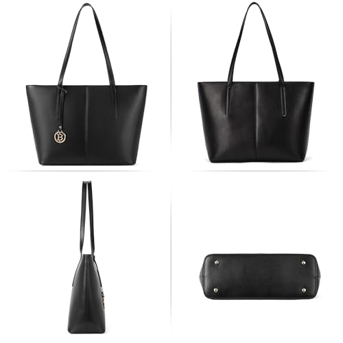 BOSTANTEN Women Handbag Genuine Leather Tote Shoulder Purses Black