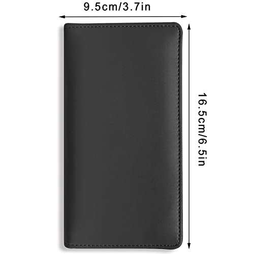 Sanlykate Leather Checkbook Cover for Men and Women, Check Book Case Card Holder with Free Divider, Standard Register Duplicate Checks with pen inserts
