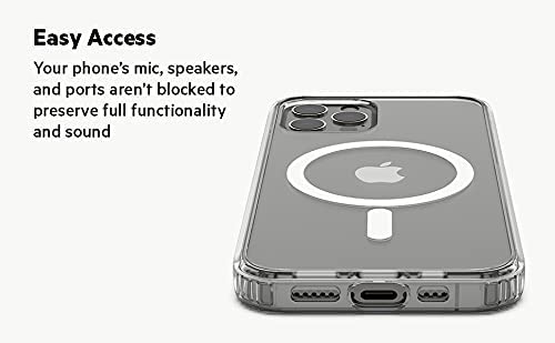 Belkin SheerForce MagSafe Compatible Phone Case for iPhone 15 Pro with Treated Coating, Cover with Built-in Magnets, Clear iPhone 15 Pro Case with Raised Edge Bumper for Screen & Camera Protection