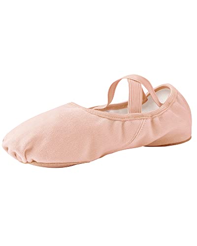 Stelle Women Ballet Shoes Highly Stretch Canvas Adult Ballet Slippers Split Sole Yoga Dance Shoe for Girls Boys(Tan,10MW)