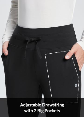 BALEAF Women's Hiking Pants Lightweight Quick Dry Fleece Lined Joggers Waterproof Athletic Pants Workout Lounge Outdoor Khaki XXXL