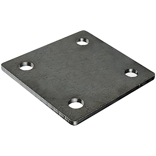 Jikacok 3-inch Steel Plate with Holes. 4 PCS 3"x3"Steel Plate Made from Premium 9 Gauge A36 Hot Rolled Mild Steel. Laser Cut Metal Plate with Smooth Edges. Weldable & Paintable Steel Plates.