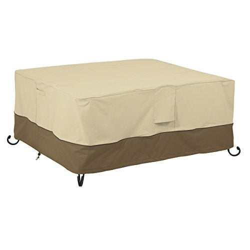 Classic Accessories Veranda Water-Resistant 40 Inch Rectangular Fire Pit Table Cover, Outdoor Firepit Cover