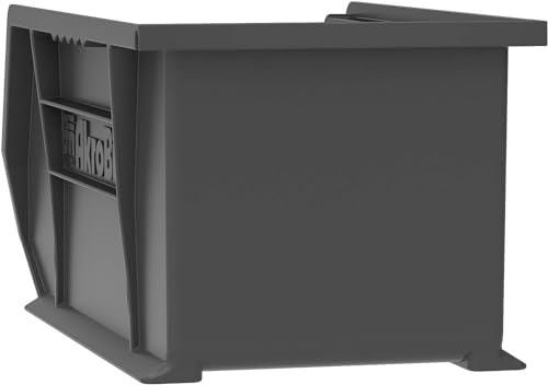 Akro-Mils AkroBins 30240 Plastic Hanging Stackable Storage Organizer Bin, 15-Inch x 8-Inch x 7-Inch, Black, 12-Pack