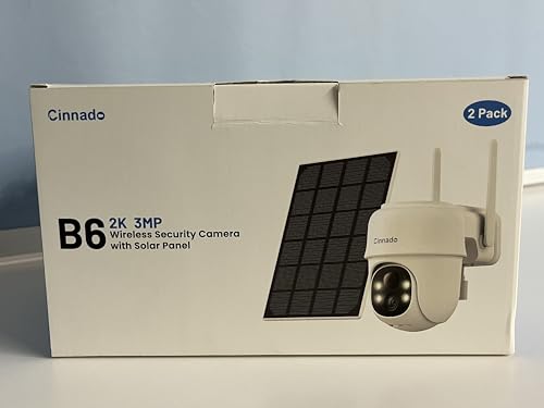 Cinnado Security Cameras Wireless Outdoor-2K Cameras for Home Security Outside Solar/Battery Powered 2.4G WiFi, 360° Color Night Vision, 2 Way Audio, PIR Human Detection, Works with Alexa/Google Home