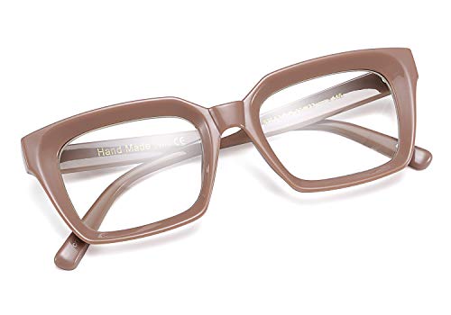 FEISEDY Glasses Frame Womens, Square Thick Eyeglasses Frame, Classic Eyewear for Men B2461