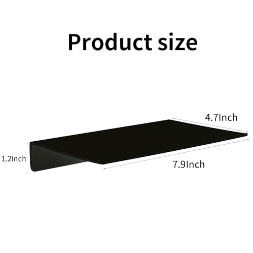 Zoomers Floating Wall Shelves, 2pc Small Shelves for Wall.Small Floating Shelf for Living Room, Bedroom, Kitchen.Small Metal Shelf with Lip (8'', White)