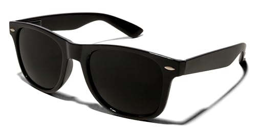 ShadyVEU Super Dark Matte Tortoise Sunglasses Blackout UV Protection Lens Spring Hinge 80s Vintage Retro Inspired Shades (Matte Tortoise)