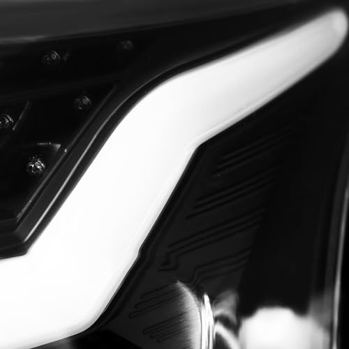 SPEC-D TUNING Black LED Bar Tail Lights Compatible with 2015-2018 Ford Focus SE/ST/Titanium Hatchback, 2016-2018 Ford Focus RS Hatchback, Left + Right Pair Assembly