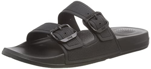 Fitflop Women's Slide Flat Sandal, All Black, 6