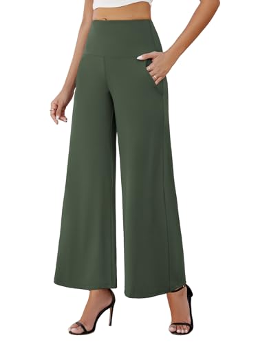 Arolina Women's Stretchy Wide Leg Palazzo Lounge Pants with Pockets Casual Comfy High Waist Palazzo Pants for Women Dressy