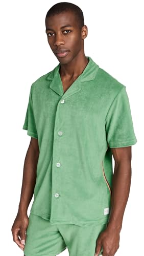 PS Paul Smith Men's Towelling Lounge Shirt, Bottle Green