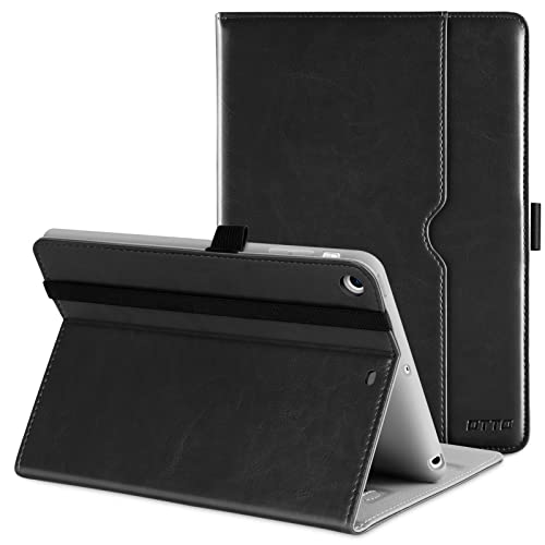 DTTO for iPad Mini 1 2 3 Case, Premium Leather Folio Stand Cover Case with Multi-Angle Viewing and Auto Wake-Sleep Function, Front Pocket for iPad Mini 1/Mini 2/Mini 3 - Black