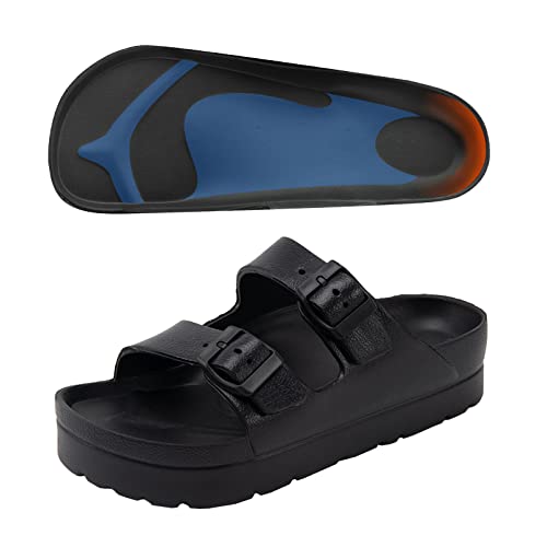 Women's Platform Sandals with Arch Support, Eva Lightweight Chunky Slide Sandals for Women, Fashion Comfort Summer Beach Sandal with Adjustable Buckle, Sandalias De Plataforma Para Mujer