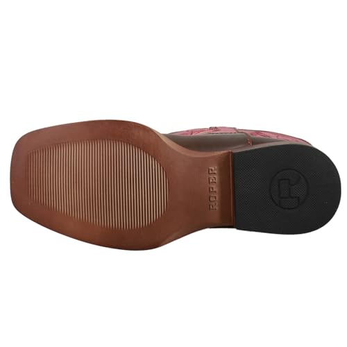 ROPER Kids Girls Texsis Square Toe Casual Boots Mid Calf - Brown, Pink - Size 13 M