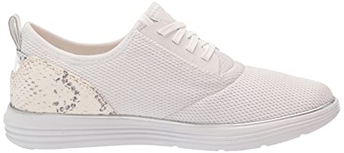 Cole Haan Women's GRANDSPORT Journey Sneaker, Optic White Knit/Chalk Python Print Leather, 5