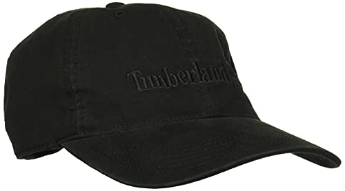 Timberland Men's Cotton Canvas Baseball Cap, Black, One Size