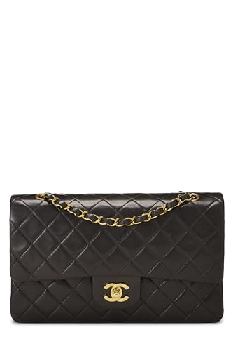 Chanel, Pre-Loved Black Quilted Lambskin Classic Double Flap Medium, Black