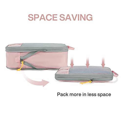 BAGSMART 6 Set Compression Packing Cubes for Travel, Lightweight Vacation Travel Essentials for Men, Travel Accessories for Suitcase Organizer Bags Set, Durable Luggage Organizer Travel Bags