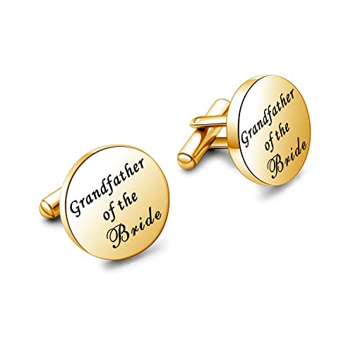 Grandfather of The Groom Grandfather of The Bride Cufflinks Set Anniversary Wedding Party Gift Grandpa Gift (Grandfather bride Cuff RG)