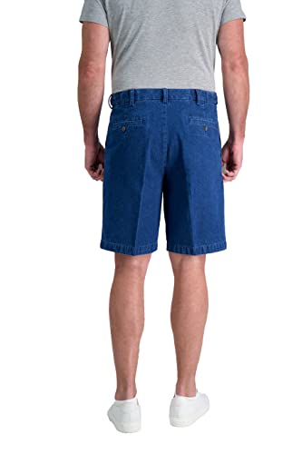 Haggar Mens Reg. And Big & Tall Sizes Denim-shorts, Denim Pleat, 32 US