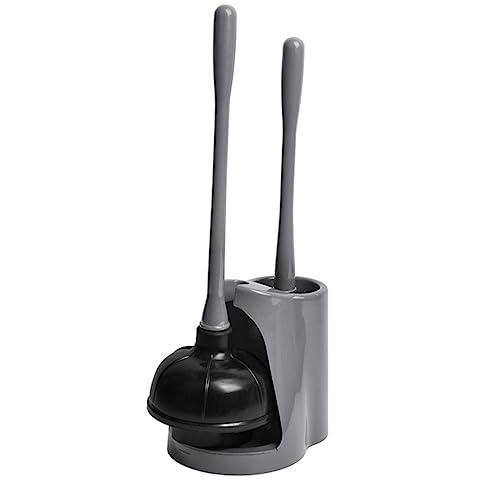 Toilet Plunger and Bowl Brush Set - Complete Bathroom Cleaning Combo for Effective Toilet Maintenance - Durable Tools for Unclogging and Scrubbing Toilets (White)