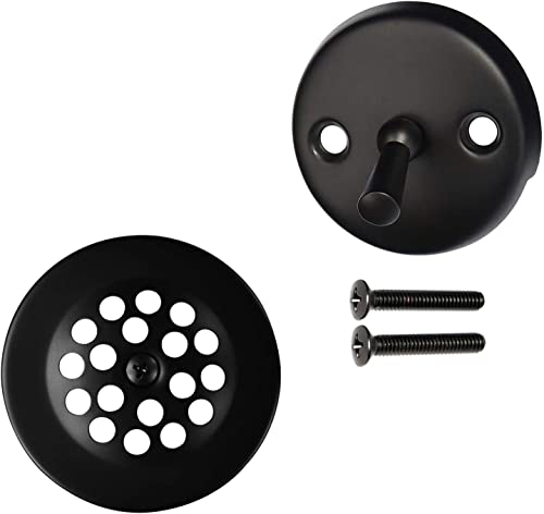 Westbrass D92-62 3-1/8" Trip Lever Bathtub and Shower Drain Kit with 2-Hole Overflow Faceplate, 1-Pack, Matte Black