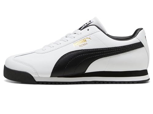 PUMA Men's Roma Sneaker, 24-Standard White Black Team Gold, 11.5