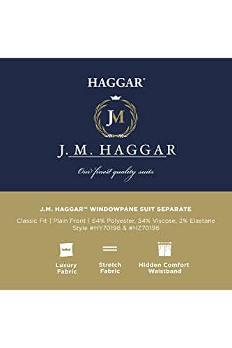 J.M. Haggar Men's Premium Stretch Tailored Fit Subtle Pattern Suit Separates Jackets, Medium Taupe-Pant