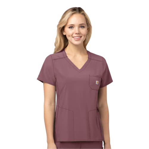 Carhartt womens Women's Force Modern Fit Chest Pocket Top Medical Scrubs, Azalea, Small US