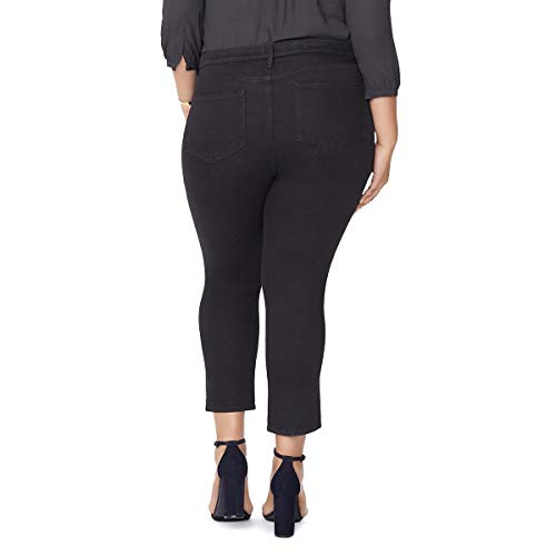 NYDJ womens Plus Size Sheri Slim Pants | Sure Stretch Denim Slimming & Flattering Fit jeans, Black, 14 US