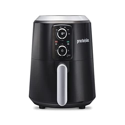 Proctor Silex 3.7 QT Air Fryer Oven with Temperature Control, 30 Min Timer, Non Stick Basket, 1350W, Black (35056)