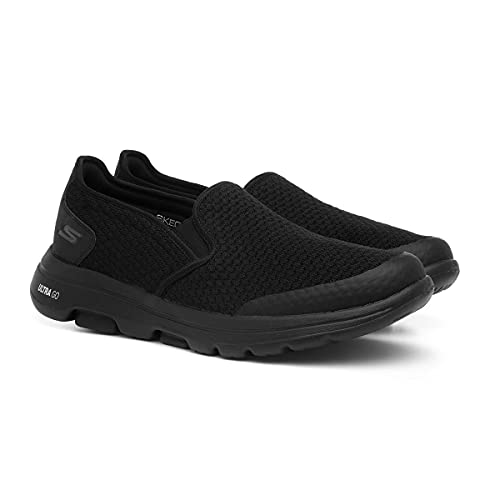 Skechers Men's Gowalk 5-Elastic Stretch Athletic Slip-on Casual Loafer Walking Shoe Sneaker, Black, 10