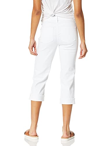 NYDJ Women's Marilyn Straight Cuff Cropped Slimming Jeans, White, 0