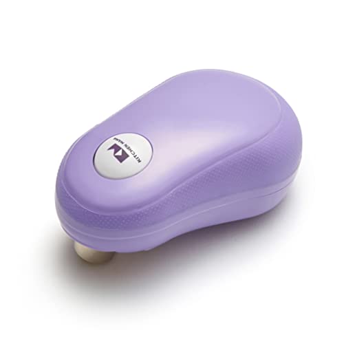 Kitchen Mama One Touch Can Opener: Open Cans with Simple Press of A Button - Auto Stop As Task Completes, Ergonomic, Smooth Edge, Food-Safe, Battery Operated , Electric Can Opener (Purple)