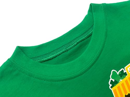 Toddler Boy T-Shirt St Patricks Day Shirt Tractor Truck Tops Kids Striped Sleeve Patchwork Baby Tees 2T