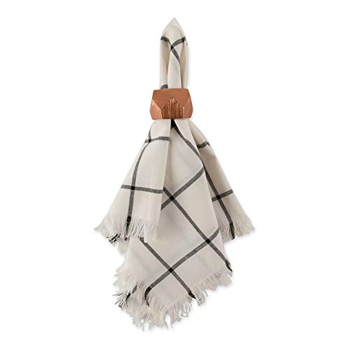 DII Basic Check Collection Tabletop, Napkin Set, Black, 6 Piece