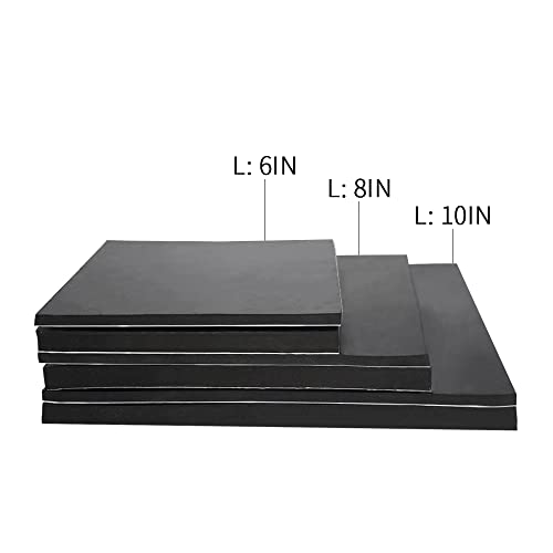 DOBTIM Adhesive Solid Rubber Sheets Padding 6" X 6" X 1/4(.250)", DIY Rubber Strips Seals Pads, Anti Vibration Shock Absorbing, Non-Slip Flooring Cushioning Black
