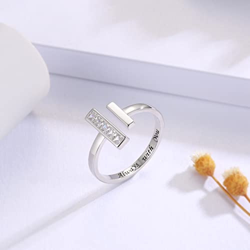 Sterling Silver Thick and Thin Ring: Mother Daughter Sister Friend Through Thick and Thin Ring Always with You Christmas Jewelry Gifts for Wife Girlfriend (Size 6-7)