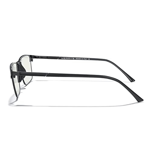 MERRY'S Reading Glasses - Fashion Blue Light Blocking Glasses Metal Frame Spring Hinge Readers for Men Eyeglasses