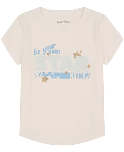 Nautica Girls Short Sleeve with Flip Sequin Design, Cotton Tee Tagless Interior Fashion-t-Shirts, Maize Hey, 12-14 US