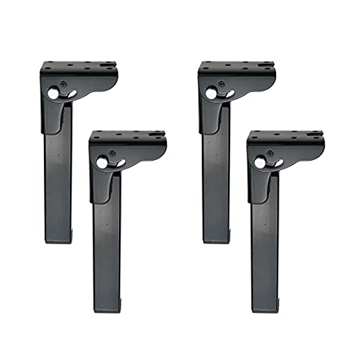 Geesatis Furniture Legs, Folding Metal Table Legs, Adjustable Replacement Desk Legs for Sofa Office Table Loveseat Dresser, with Mounting Screws, 4 Pack Black 7 inch