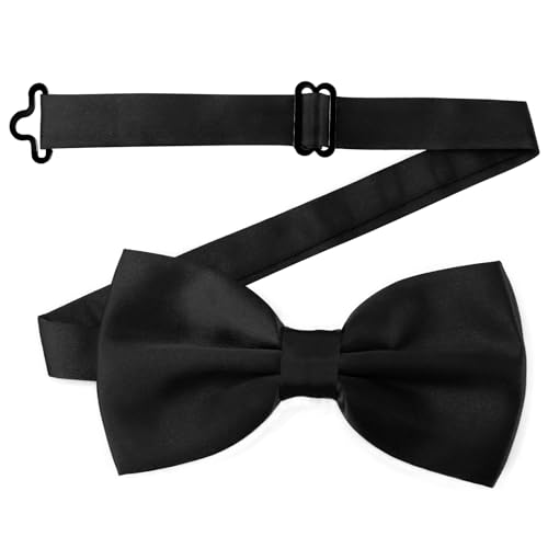 Men Bow Tie Adjustable Length Wedding Male Fashion Boys Satin Bowties one size Navy