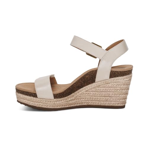 Aetrex Women's Sydney Orthopedic Espadrille Wedge Sandals – Arch Support Wedges Heels for Women - Adjustable Ankle Strap Summer Shoes for Women