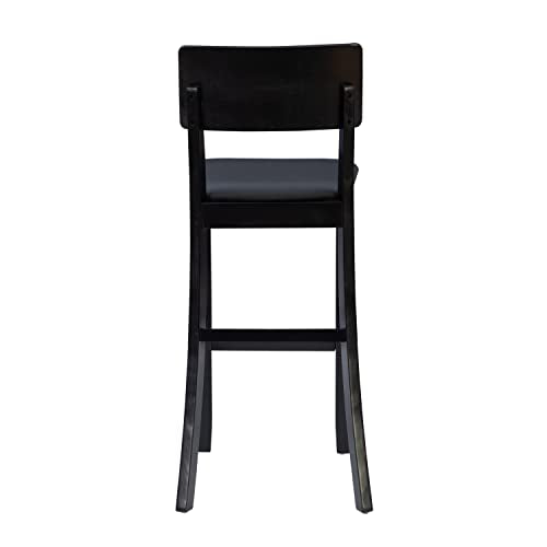 Linon Home Dcor FBA_ Torino Collection Contemporary Bar Stool, 17"W x 20"D x 43"H, Black